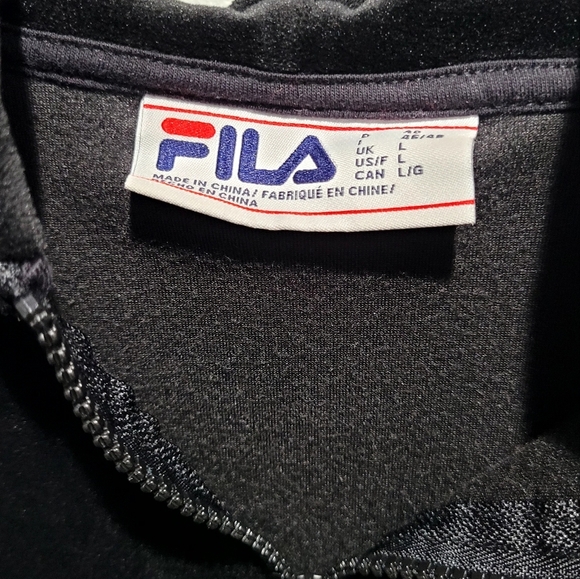 Fila Y2K Velour Black Quarter Zip Pullover - Picture 5 of 8